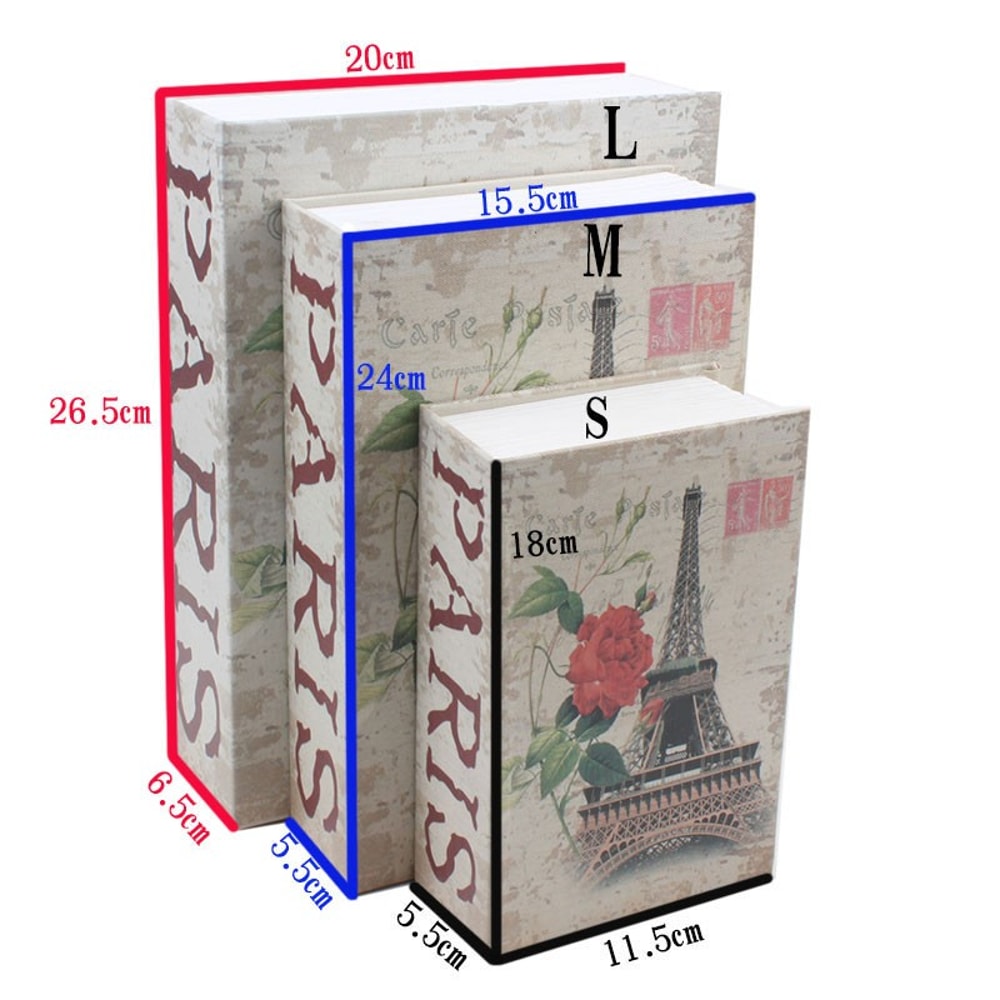 Hidden Book Safe With Key Lock Secure Metal Cash Box For Cash Valuables 1