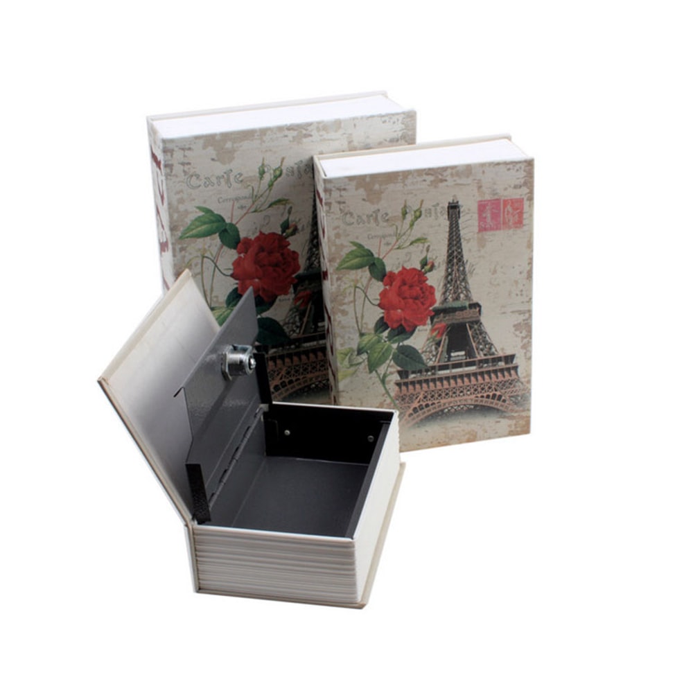 Hidden Book Safe With Key Lock Secure Metal Cash Box For Cash Valuables 2
