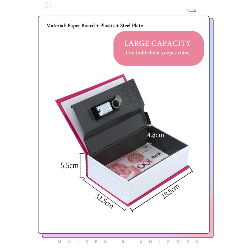 Kids Book Safe Hidden Box Secret Money Jewelry Watch Diversion Safe with Key Lock
