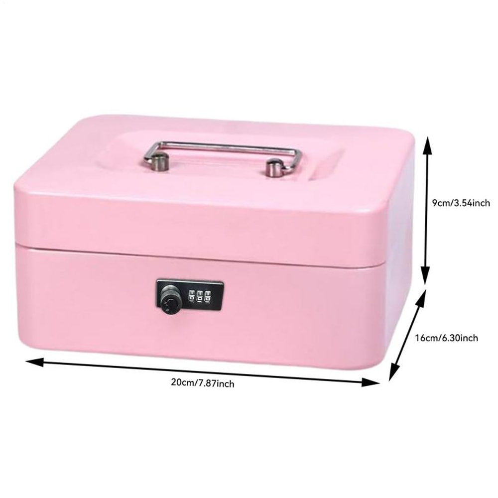 Portable Safe Box Secure Money, Jewelry & Cards with a Lock and Security Code for Travel