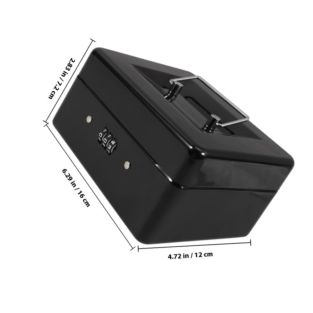 Heavy Duty Iron Safe with Password Lock and Removable Tray Large Capacity Money Box for Home, Office, and Hotel Storage