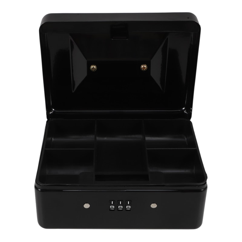 Heavy Duty Iron Safe with Password Lock and Removable Tray Large Capacity Money Box for Home, Office, and Hotel Storage