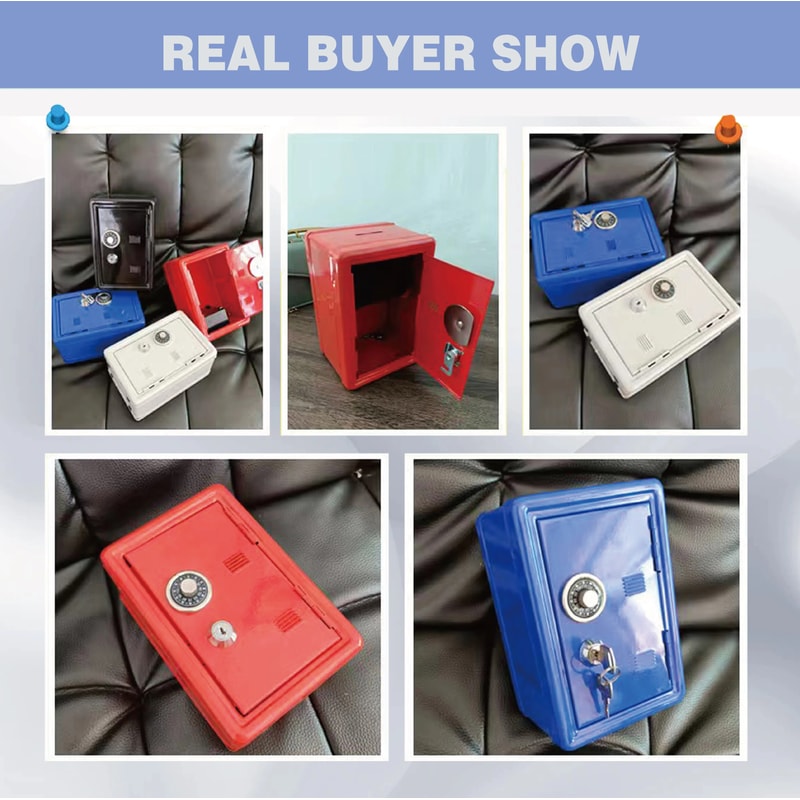Mini Metal Safe For Household Car Vertical Piggy Bank Key Insurance Cabinet 1