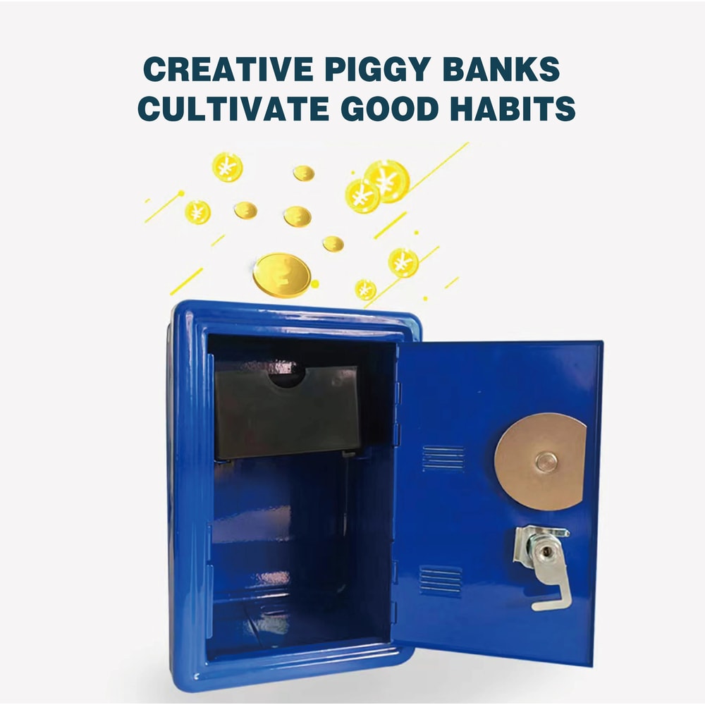 Mini Metal Safe For Household Car Vertical Piggy Bank Key Insurance Cabinet 3