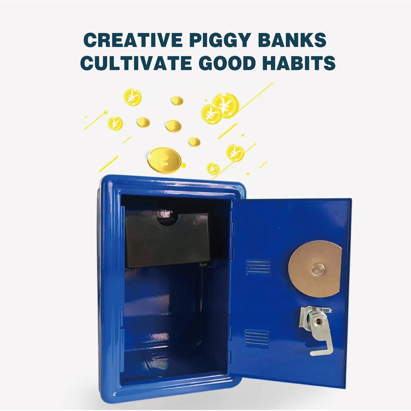Mini Metal Safe For Household Car Vertical Piggy Bank Key Insurance Cabinet 3