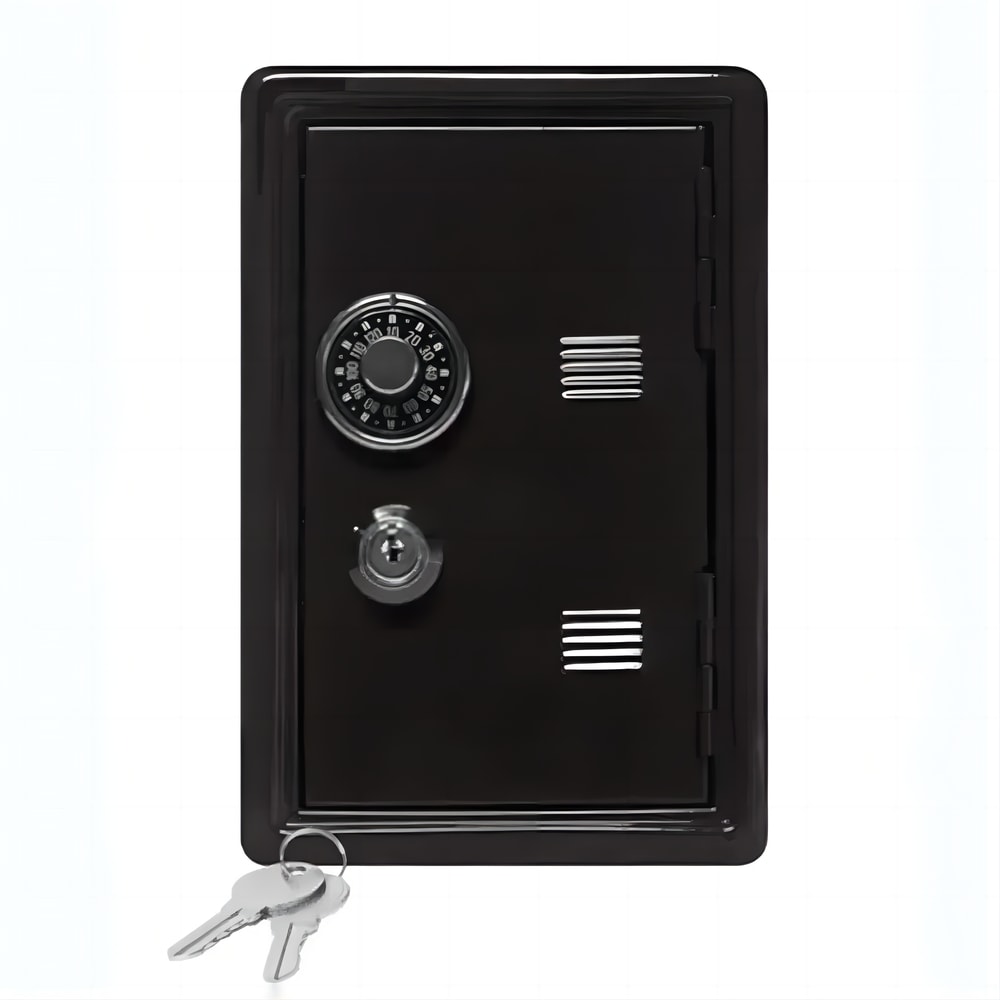 Mini Metal Safe For Household Car Vertical Piggy Bank Key Insurance Cabinet 4