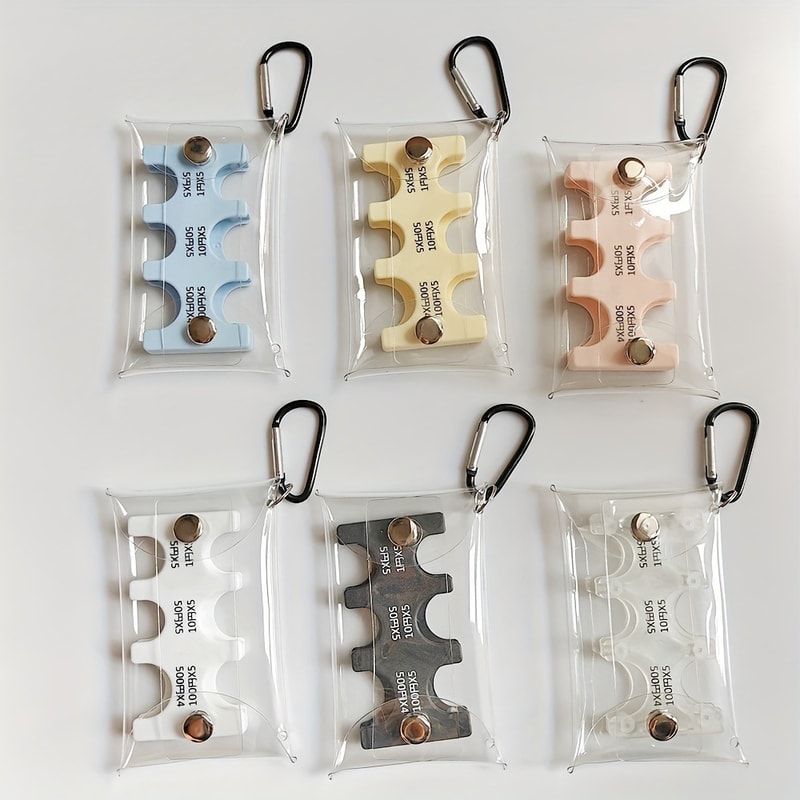 Colourful Portable Coin Clip Organizer Transparent Japanese Currency Sorting Wallet 1
