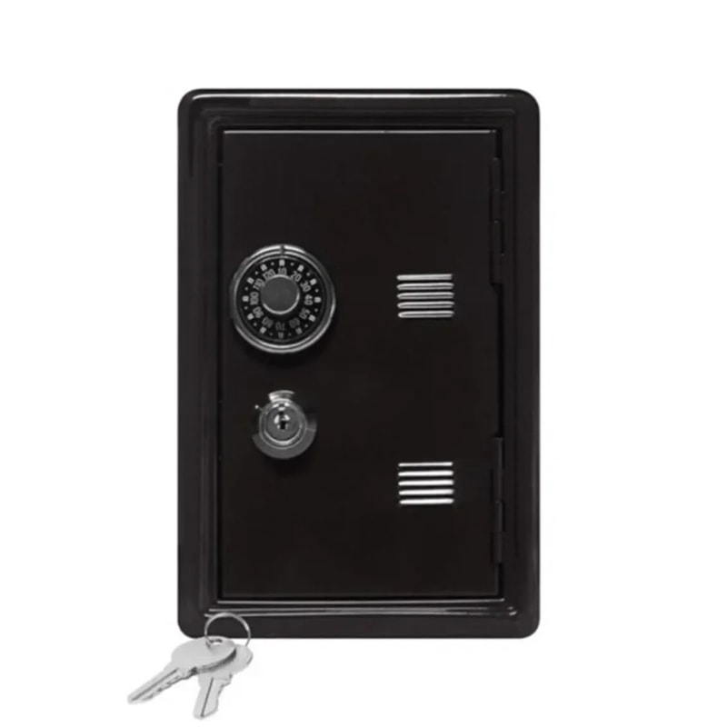 Mini Metal Safe Insurance Box Vertical Household Car Safe Desktop Piggy Bank With Key Lock 0