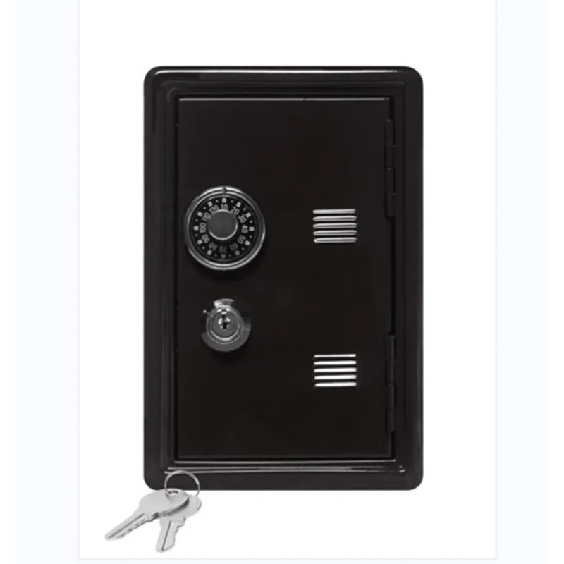 Mini Metal Safe Insurance Box Vertical Household Car Safe Desktop Piggy Bank With Key Lock 4