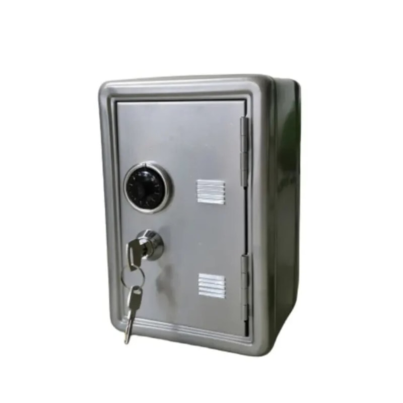 Mini Metal Safe Insurance Box Vertical Household Car Safe Desktop Piggy Bank With Key Lock 5