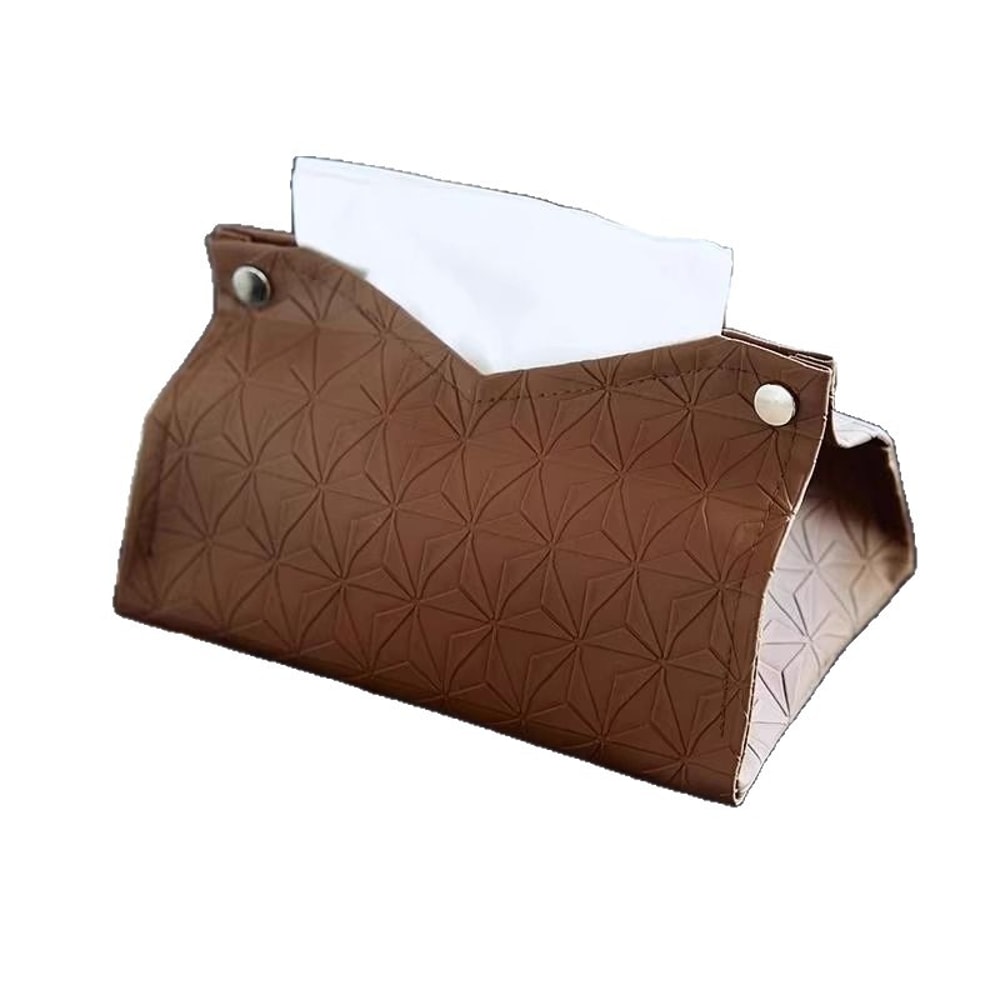 Geometric Texture Tissue Box for Living Room or Bathroom, Light Luxury Toilet Paper Holder & Household Storage Solution