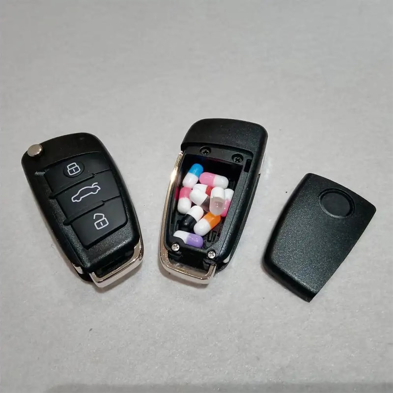 Hidden Key Safe Car Key Fob Secret Stash Box With Mini Hidden Compartment 0