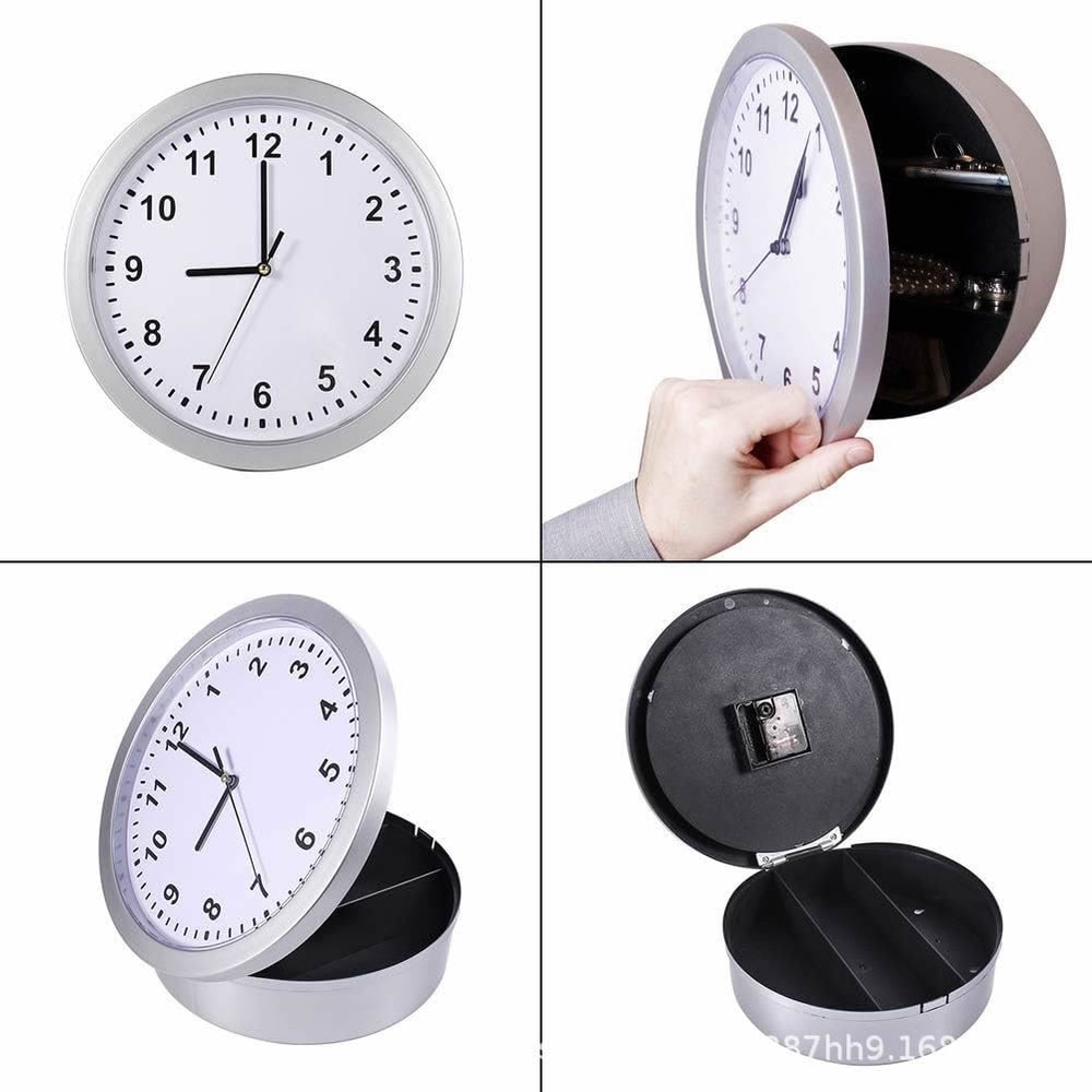 Hidden Wall Safe Clock Secret Compartment Safe Box For Cash Jewelry Storage 5