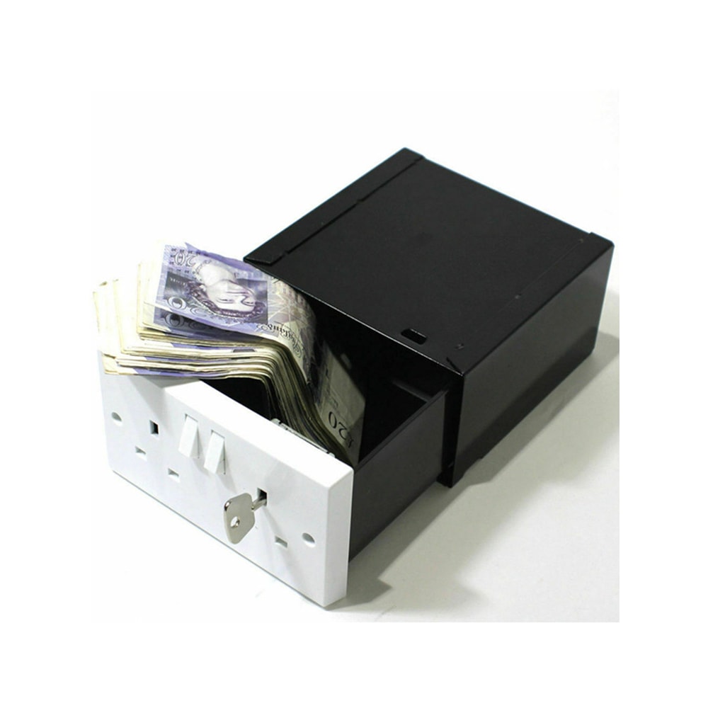 Hidden Wall Safe Outlet Diversion Box Secure Fake Socket Stash Storage