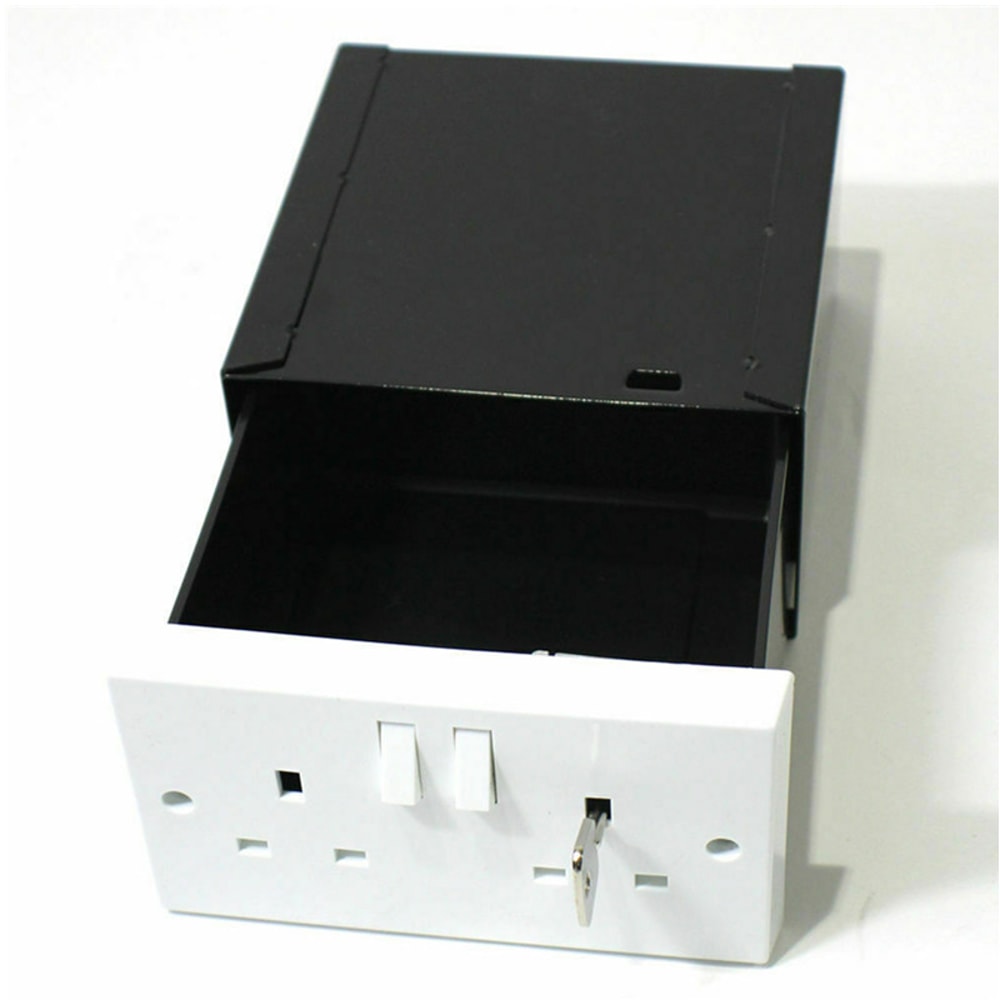 Hidden Wall Safe Outlet Diversion Box Secure Fake Socket Stash Storage