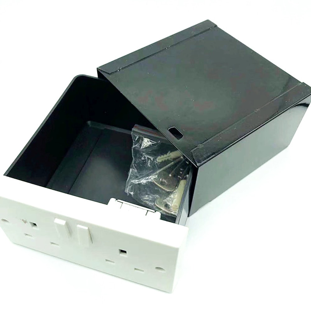 Hidden Wall Safe Outlet Diversion Box Secure Fake Socket Stash Storage
