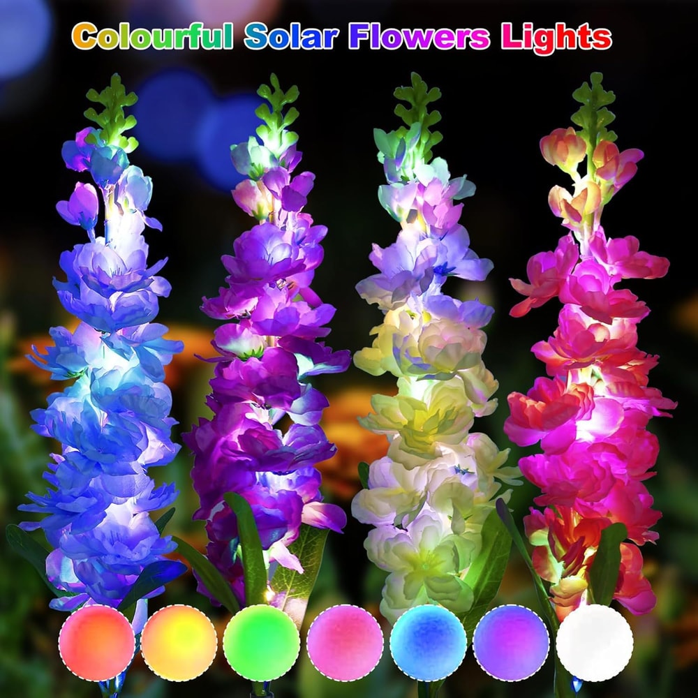 Solar Garden Lights Waterproof Solar Flower Lights for Outdoor Yard Patio Decor