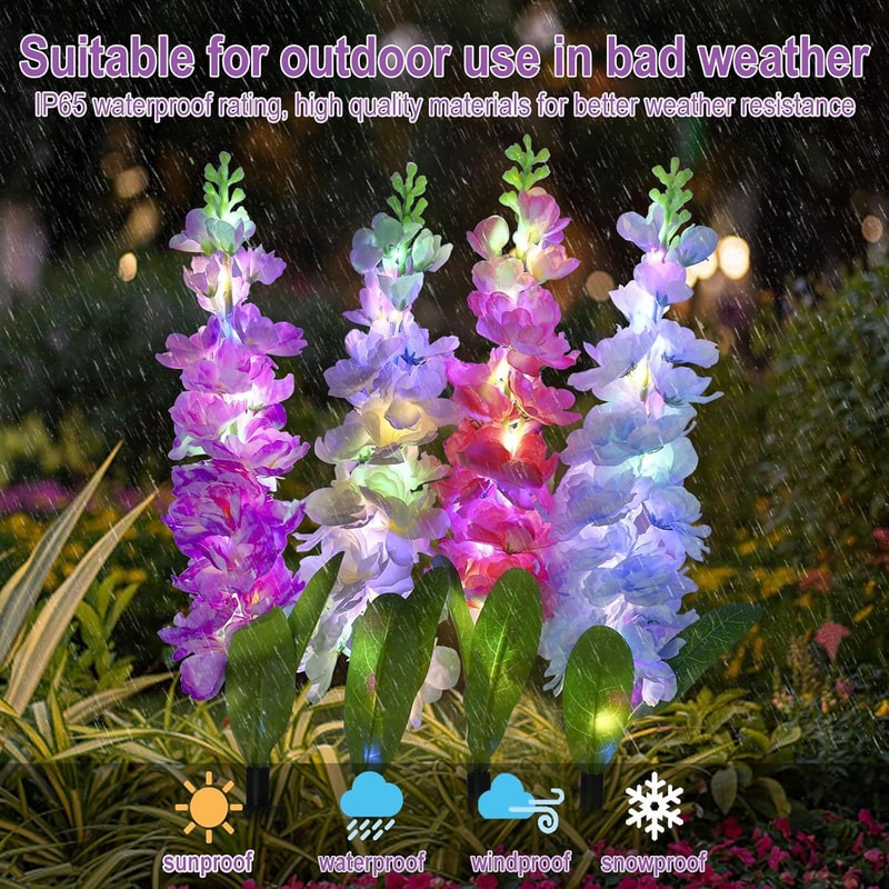 Solar Garden Lights Waterproof Solar Flower Lights for Outdoor Yard Patio Decor