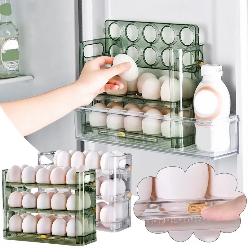 Reversible Egg Storage Box For Refrigerator Side Door Organizer 5