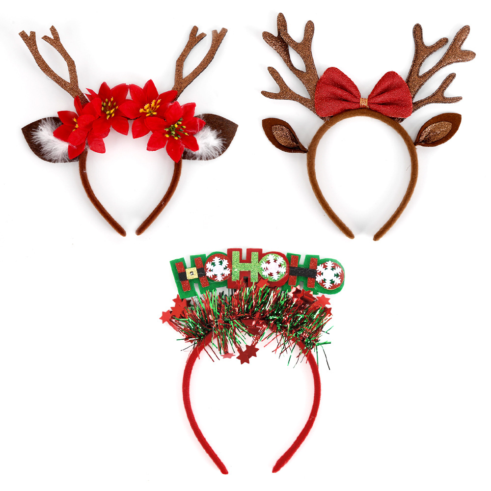 Christmas Antler Headbands for Women Cute Deer Horn Hairpins for Holiday Festivities
