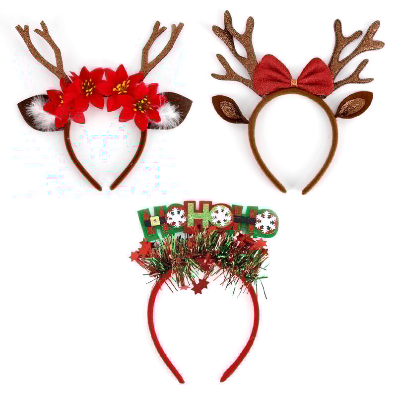 Christmas Antler Headbands for Women Cute Deer Horn Hairpins for Holiday Festivities