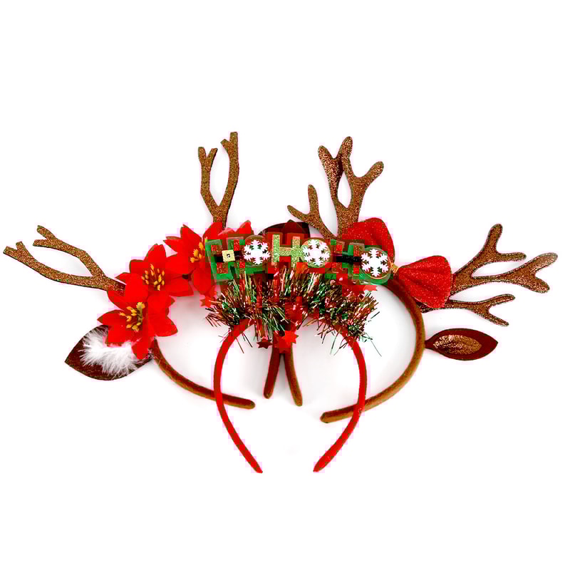 Christmas Antler Headbands for Women Cute Deer Horn Hairpins for Holiday Festivities