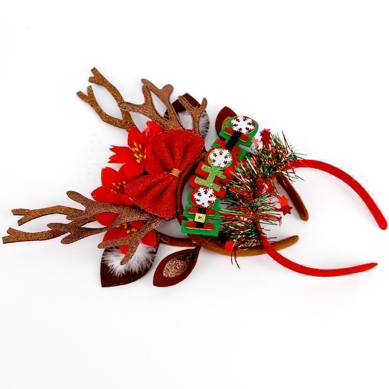 Christmas Antler Headbands for Women Cute Deer Horn Hairpins for Holiday Festivities