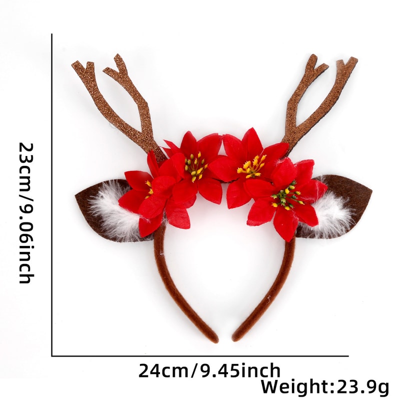 Christmas Antler Headbands for Women Cute Deer Horn Hairpins for Holiday Festivities