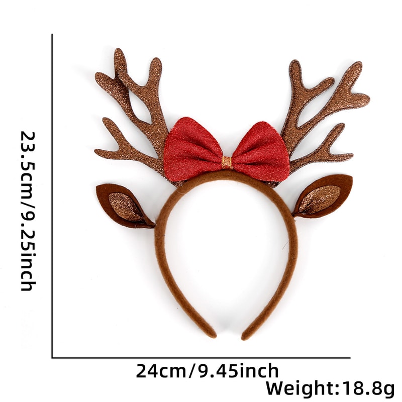 Christmas Antler Headbands for Women Cute Deer Horn Hairpins for Holiday Festivities