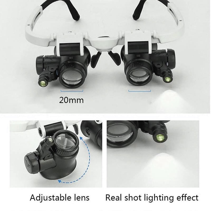 LED Magnifying Headband Glasses For Jewelers Adjustable Magnification Perfect For Repair Detailed 0