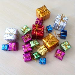 mini colorful gift box christmas ornaments for tree decoration & diy party supplies