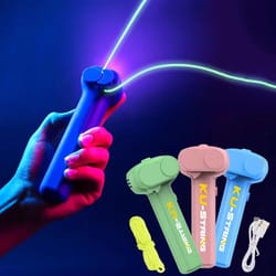 glow in the dark string rope launcher portable handheld stress relief toy for kids & party gifts