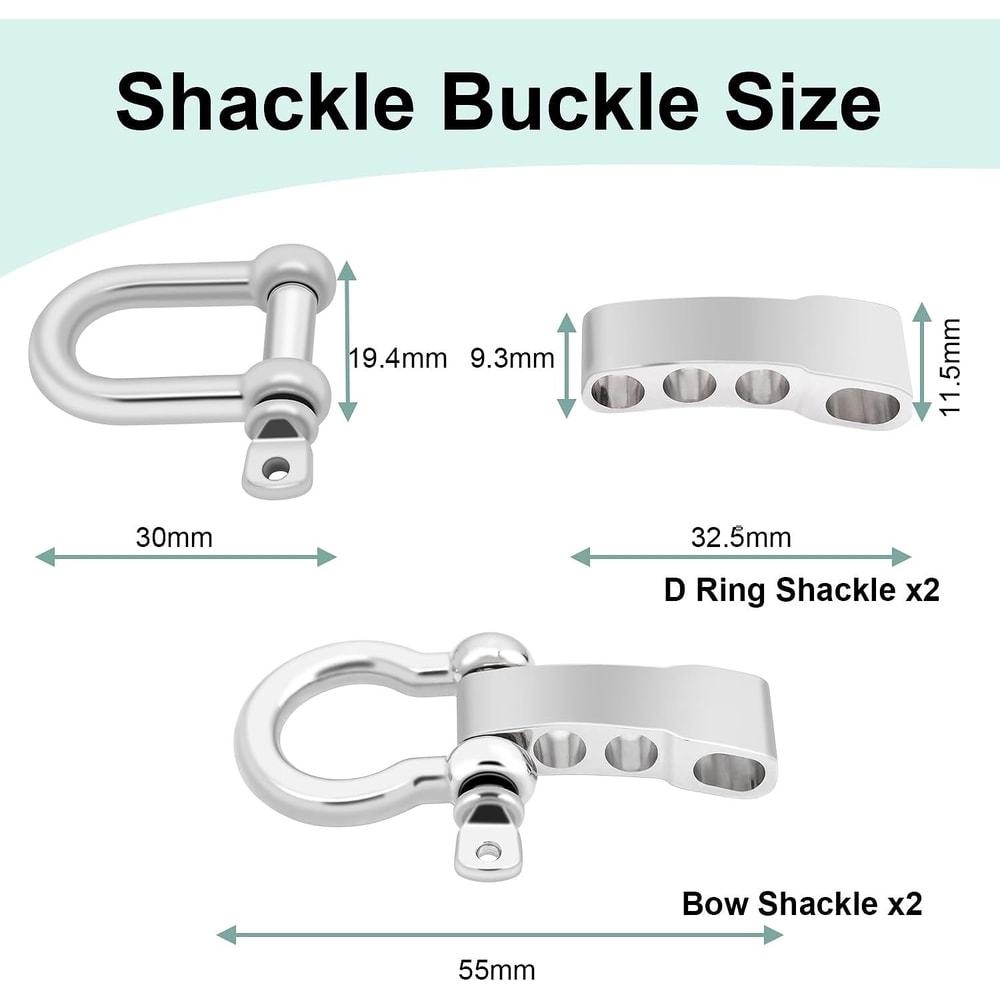 Adjustable Paracord Bracelet Shackle Buckle Metal U Shackle Clip For Survival Gear Accessories 0