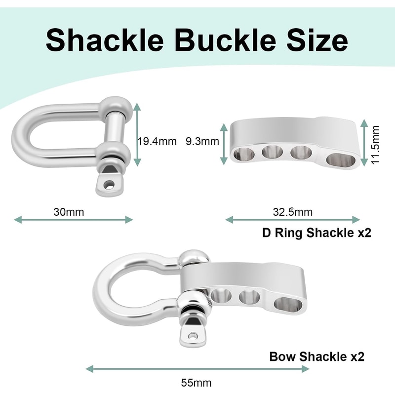 Adjustable Paracord Bracelet Shackle Buckle Metal U Shackle Clip For Survival Gear Accessories 0