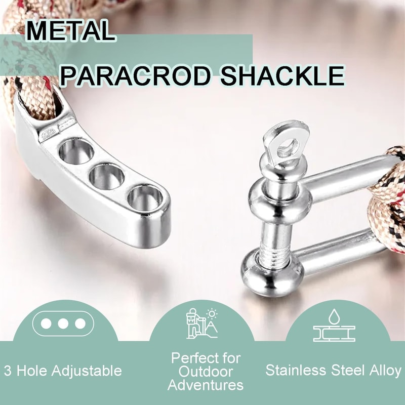 Adjustable Paracord Bracelet Shackle Buckle Metal U Shackle Clip For Survival Gear Accessories 1