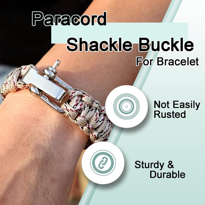 Adjustable Paracord Bracelet Shackle Buckle Metal U Shackle Clip For Survival Gear Accessories 2