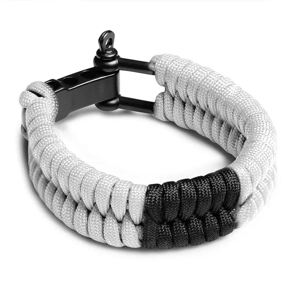 Adjustable Paracord Bracelet for Men & Women Fashionable Survival Wristband with Core Rope & Metal Buckle for Outdoor