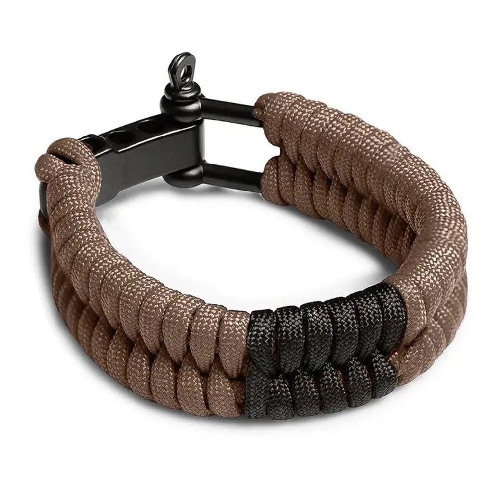 Adjustable Paracord Bracelet for Men & Women Fashionable Survival Wristband with Core Rope & Metal Buckle for Outdoor