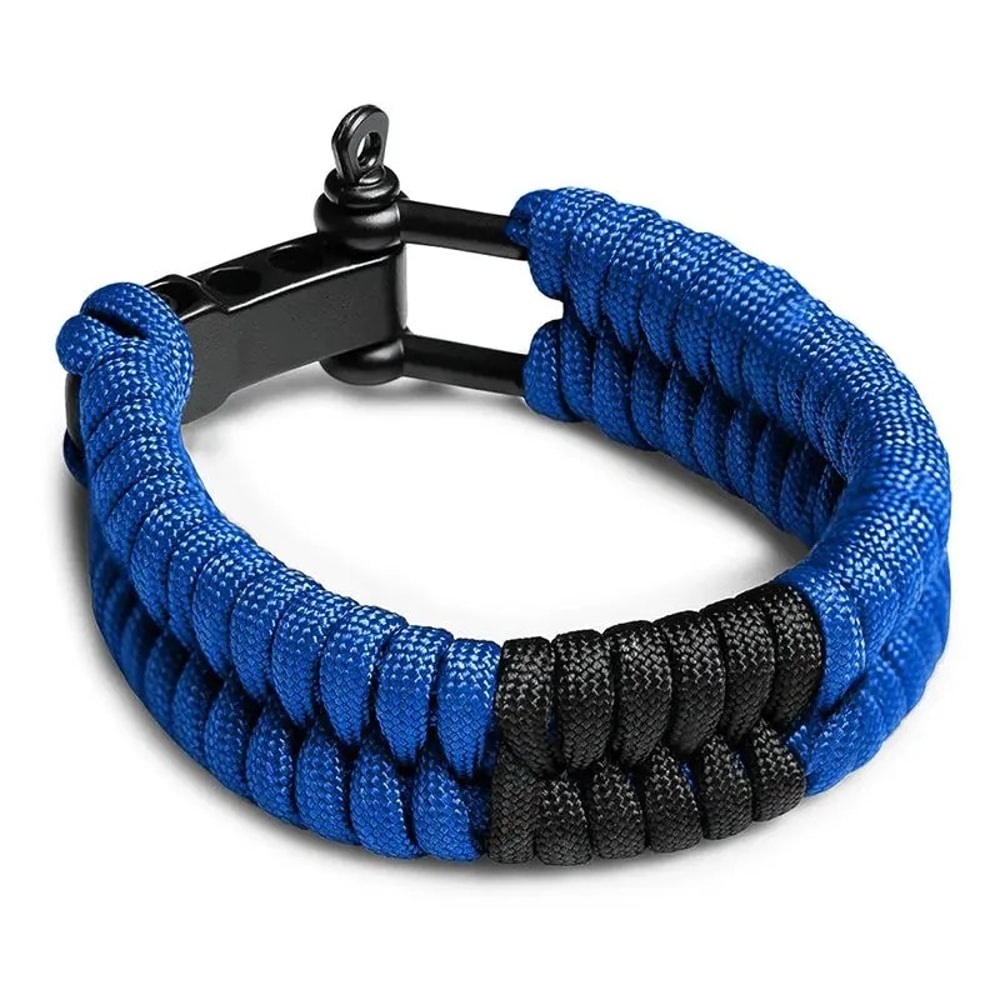 Adjustable Paracord Bracelet for Men & Women Fashionable Survival Wristband with Core Rope & Metal Buckle for Outdoor