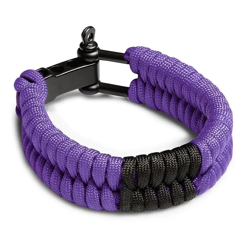 Adjustable Paracord Bracelet for Men & Women Fashionable Survival Wristband with Core Rope & Metal Buckle for Outdoor