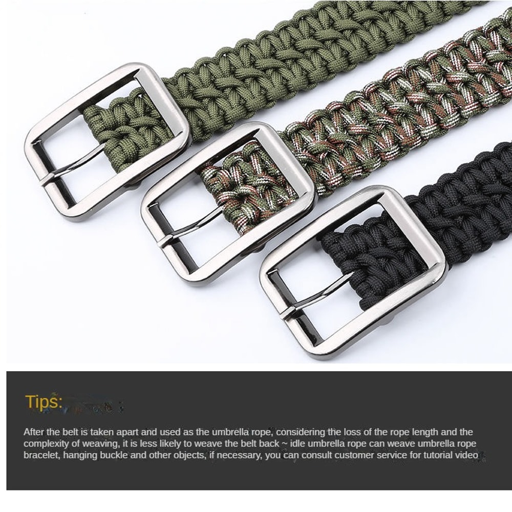 Tactical Paracord Waist Belt for Men & Women Survival Woven Belt Utility Waistband for Outdoor Camping, Hunting