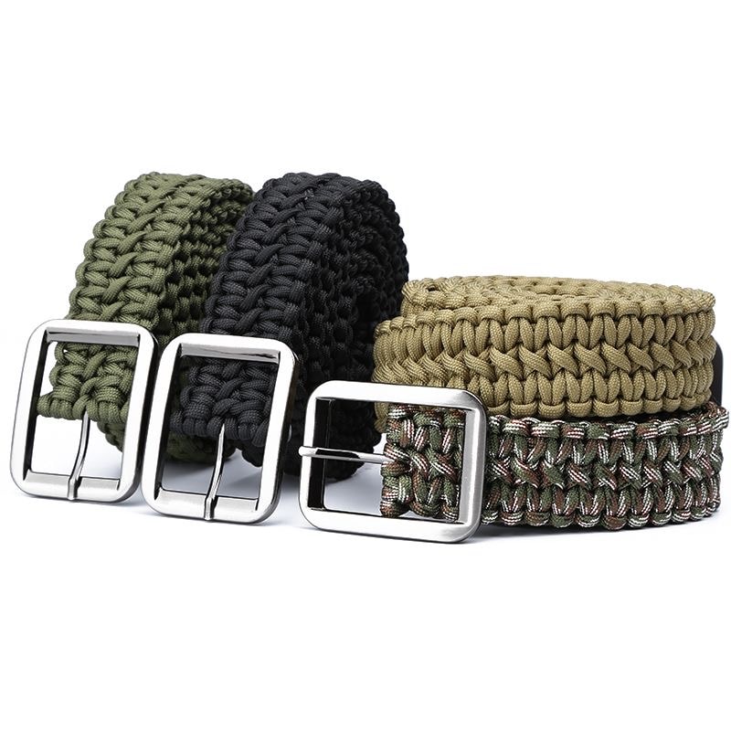Tactical Paracord Waist Belt for Men & Women Survival Woven Belt Utility Waistband for Outdoor Camping, Hunting