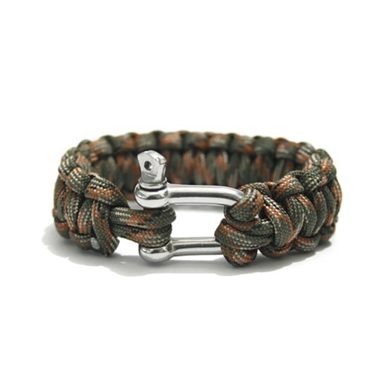 Paracord Survival Bracelet With Alloy U Shape Buckle MultiFunction Emergency Tool For Outdoor Adven 0