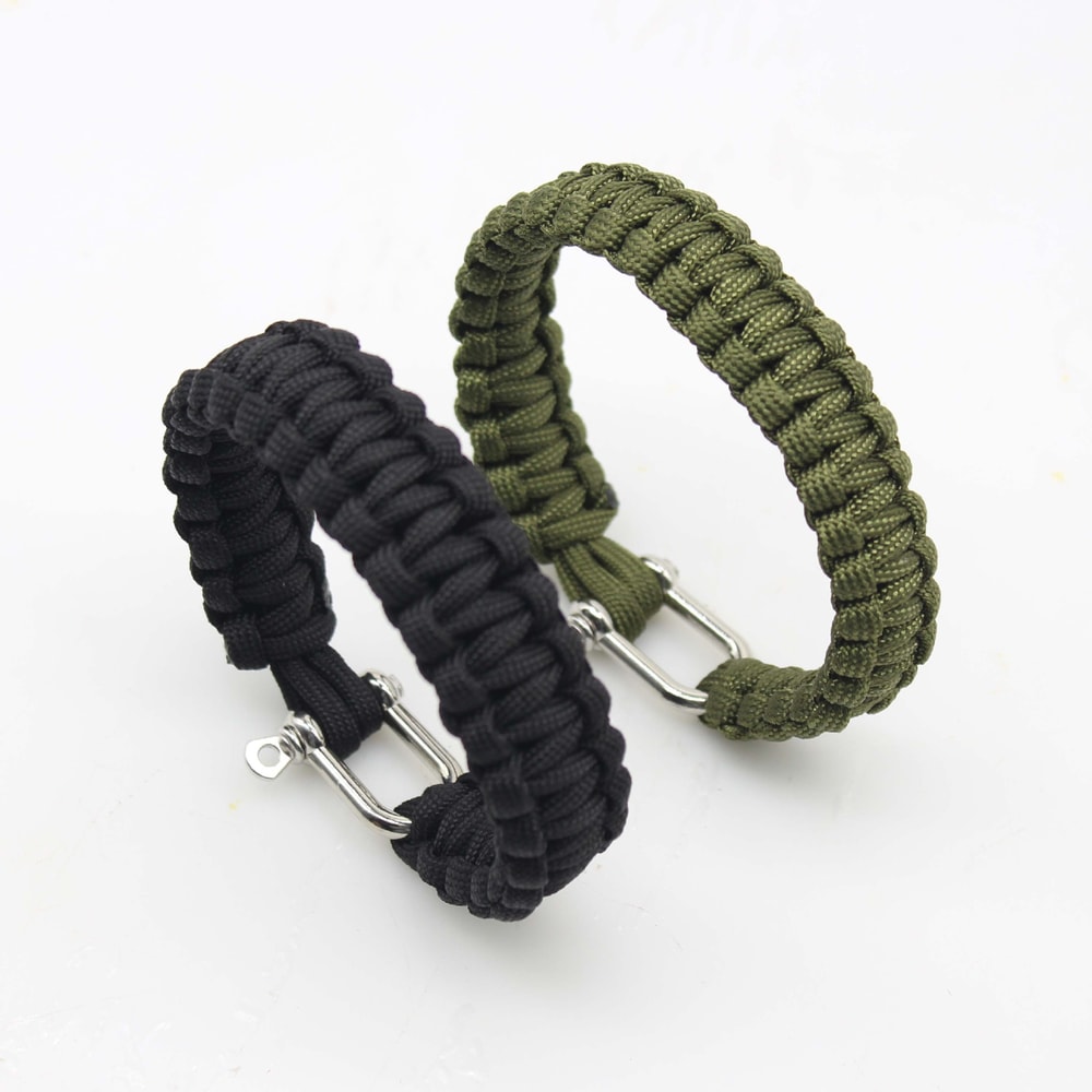 Paracord Survival Bracelet With Alloy U Shape Buckle MultiFunction Emergency Tool For Outdoor Adven 1