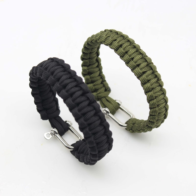Paracord Survival Bracelet With Alloy U Shape Buckle MultiFunction Emergency Tool For Outdoor Adven 1