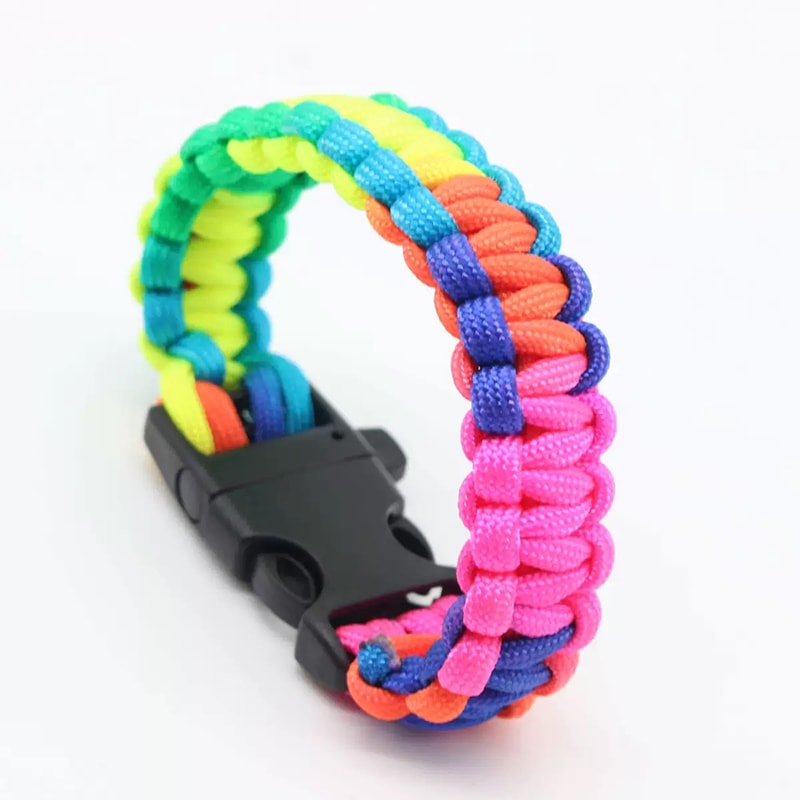 Tactical Paracord Survival Bracelet Emergency Rescue Gear for Outdoor Adventures