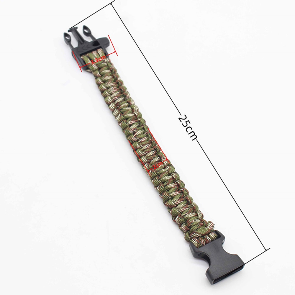 Tactical Paracord Survival Bracelet Emergency Rescue Gear for Outdoor Adventures