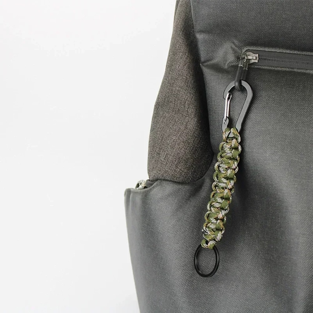 Premium Military Braided Paracord Keychain With Carabiner Essential Survival Gear For Outdoor Campi 1