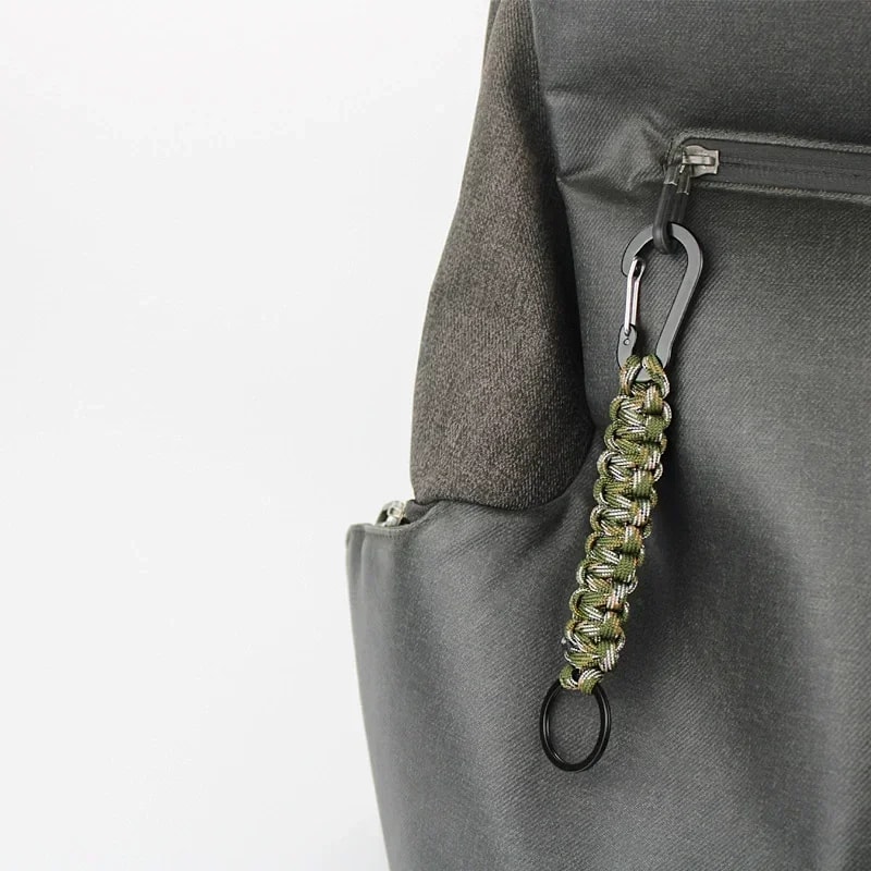 Premium Military Braided Paracord Keychain With Carabiner Essential Survival Gear For Outdoor Campi 1