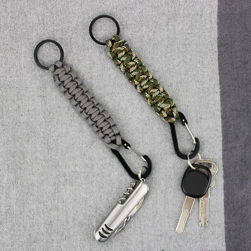 Premium Military Braided Paracord Keychain With Carabiner Essential Survival Gear For Outdoor Campi 4